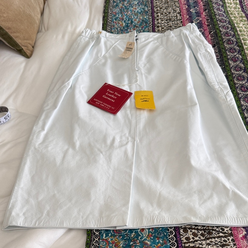 Northside white leather pencil skirt